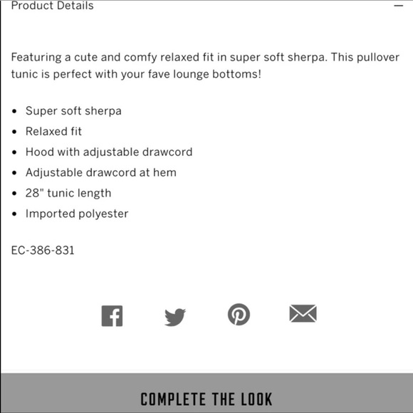 VS PINK SHERPA CAMPUS PULLOVER TUNIC  PURE BLACK L - Picture 5 of 7